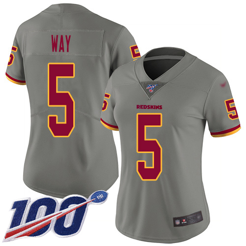 Nike Redskins #5 Tress Way Gray Women's Stitched NFL Limited Inverted Legend 100th Season Jersey
