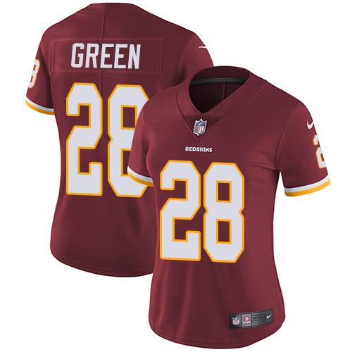 Nike Redskins #28 Darrell Green Burgundy Red Team Color Women's Stitched NFL Vapor Untouchable Limited Jersey