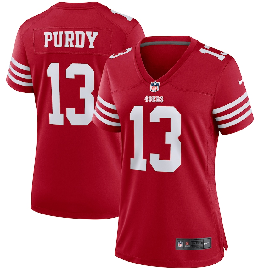 San Francisco 49ers #13 Brock Purdy Red Women's Stitched Game Jersey