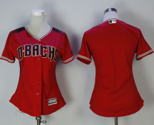 Diamondbacks Blank Red/Brick Alternate Women's Stitched MLB Jersey