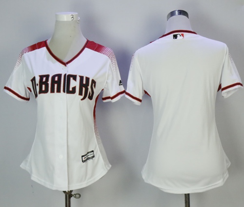 Diamondbacks Blank White/Sedona Home Women's Stitched MLB Jersey