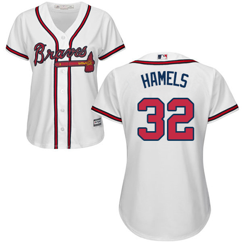 Braves #32 Cole Hamels White Home Women's Stitched MLB Jersey