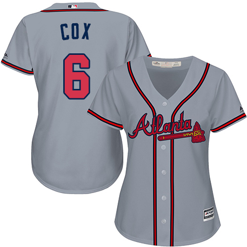 Braves #6 Bobby Cox Grey Road Women's Stitched MLB Jersey