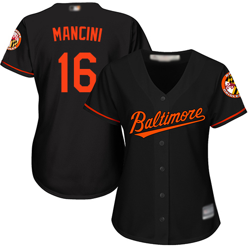 Orioles #16 Trey Mancini Black Women's Alternate Stitched MLB Jersey