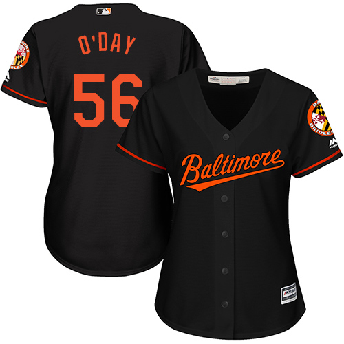 Orioles #56 Darren O'Day Black Alternate Women's Stitched MLB Jersey