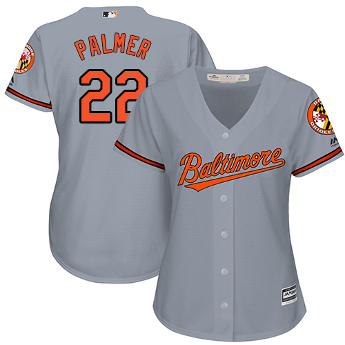 Orioles #22 Jim Palmer Grey Road Women's Stitched MLB Jersey