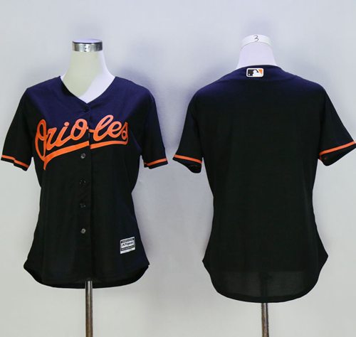 Orioles Blank Black Women's Alternate Stitched MLB Jersey