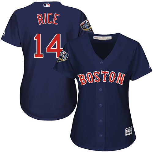 Red Sox #14 Jim Rice Navy Blue Alternate 2018 World Series Women's Stitched MLB Jersey
