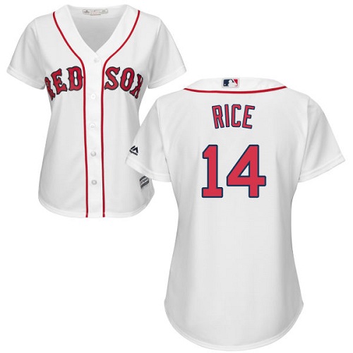 Red Sox #14 Jim Rice White Home Women's Stitched MLB Jersey