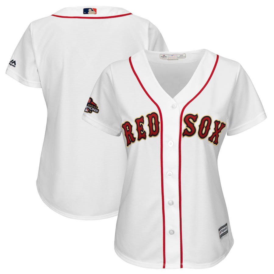 Boston Red Sox Majestic Women's 2019 Gold Program Cool Base Team Jersey White