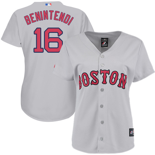 Red Sox #16 Andrew Benintendi Grey Road Women's Stitched MLB Jersey