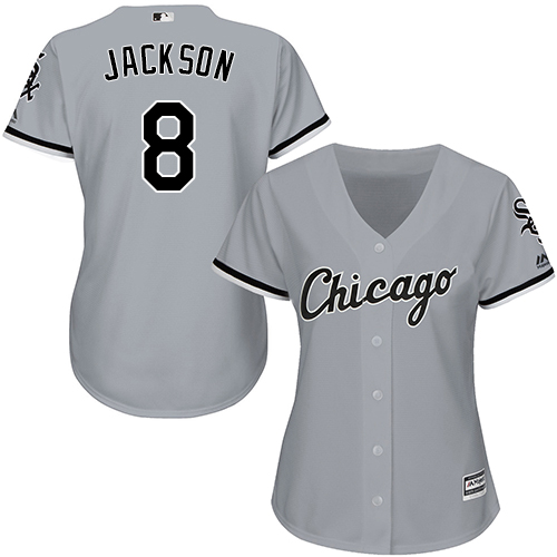 White Sox #8 Bo Jackson Grey Road Women's Stitched MLB Jersey