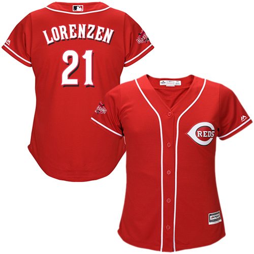 Reds #21 Michael Lorenzen Red Alternate Women's Stitched MLB Jersey