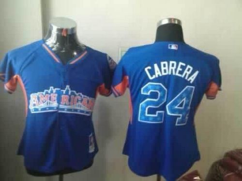 Tigers #24 Miguel Cabrera Blue 2013 All-Star Women's Stitched MLB Jersey