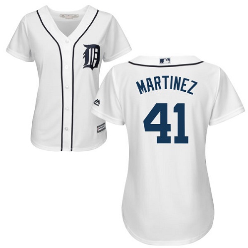 Tigers #41 Victor Martinez White Home Women's Stitched MLB Jersey