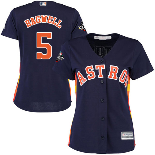 Astros #5 Jeff Bagwell Navy Blue Alternate 2019 World Series Bound Women's Stitched MLB Jersey