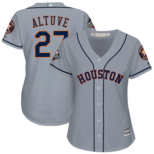 Astros #27 Jose Altuve Grey Road 2019 World Series Bound Women's Stitched MLB Jersey
