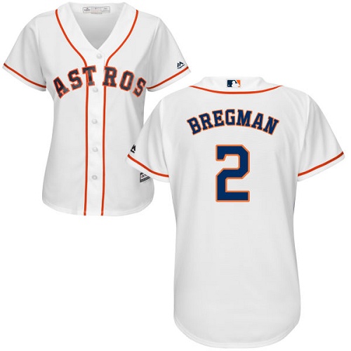Astros #2 Alex Bregman White Home Women's Stitched MLB Jersey