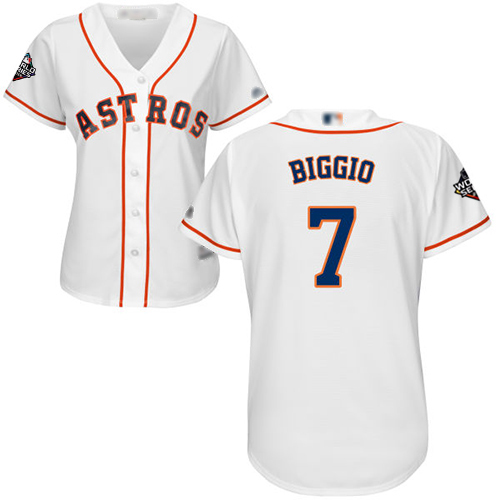Astros #7 Craig Biggio White Home 2019 World Series Bound Women's Stitched MLB Jersey