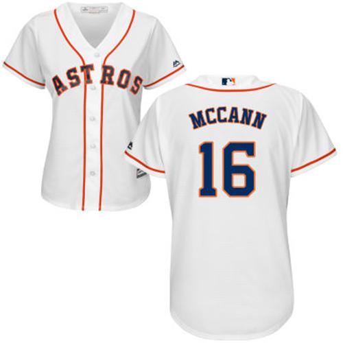 Astros #16 Brian McCann White Home Women's Stitched MLB Jersey