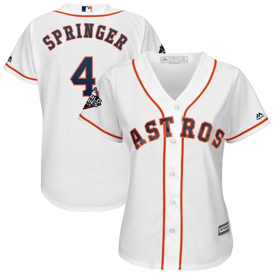 Astros #4 George Springer White Women's 2019 World Series Bound Cool Base Stitched MLB Jersey