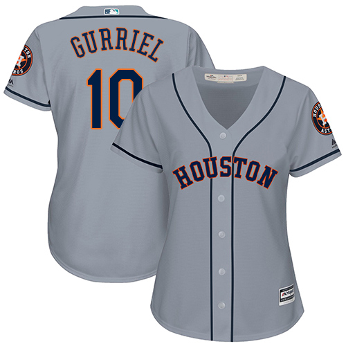 Astros #10 Yuli Gurriel Grey Road Women's Stitched MLB Jersey