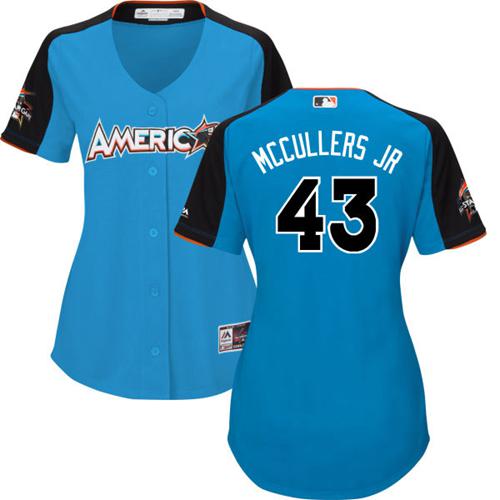 Astros #43 Lance McCullers Blue 2017 All-Star American League Women's Stitched MLB Jersey