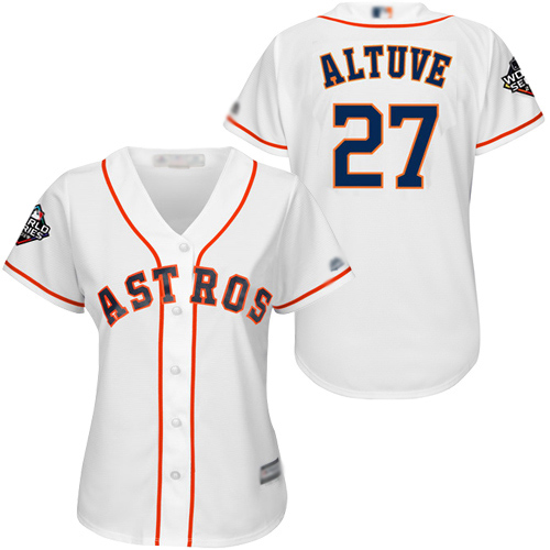 Astros #27 Jose Altuve White Home 2019 World Series Bound Women's Stitched MLB Jersey