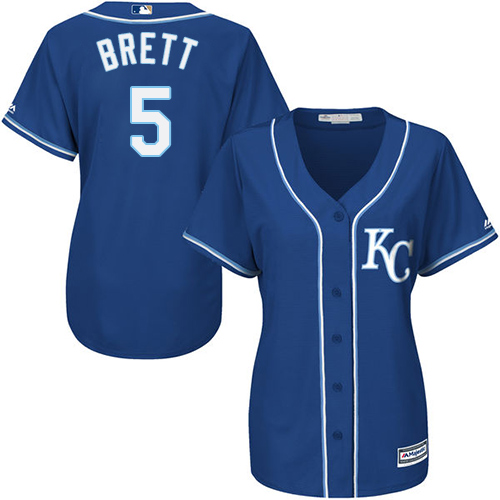Royals #5 George Brett Royal Blue Alternate Women's Stitched MLB Jersey