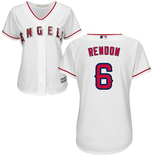 Angels #6 Anthony Rendon White Home Women's Stitched MLB Jersey