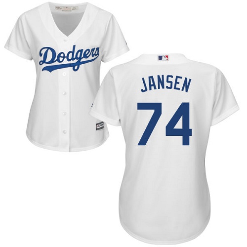 Dodgers #74 Kenley Jansen White Home Women's Stitched MLB Jersey