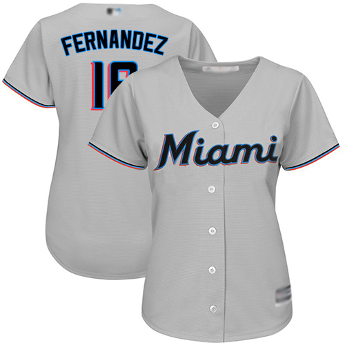 Marlins #16 Jose Fernandez Grey Road Women's Stitched MLB Jersey