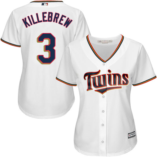 Twins #3 Harmon Killebrew White Home Women's Stitched MLB Jersey