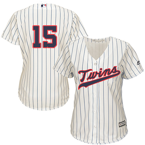 Twins #15 Jason Castro Cream Strip Alternate Women's Stitched MLB Jersey