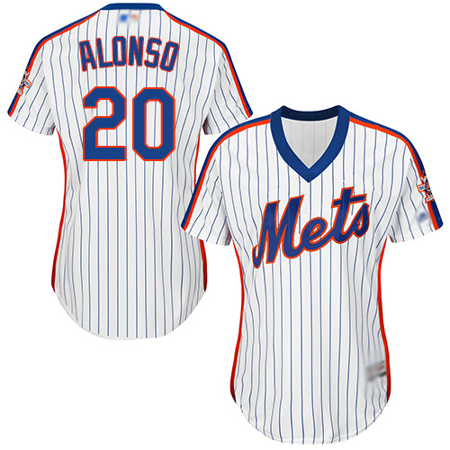 Mets #20 Pete Alonso White(Blue Strip) Alternate Women's Stitched MLB Jersey