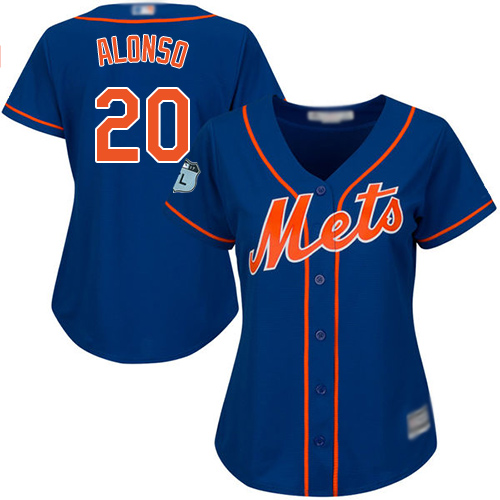 Mets #20 Pete Alonso Blue Alternate Women's Stitched MLB Jersey