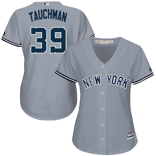 Yankees #39 Mike Tauchman Grey Road Women's Stitched MLB Jersey
