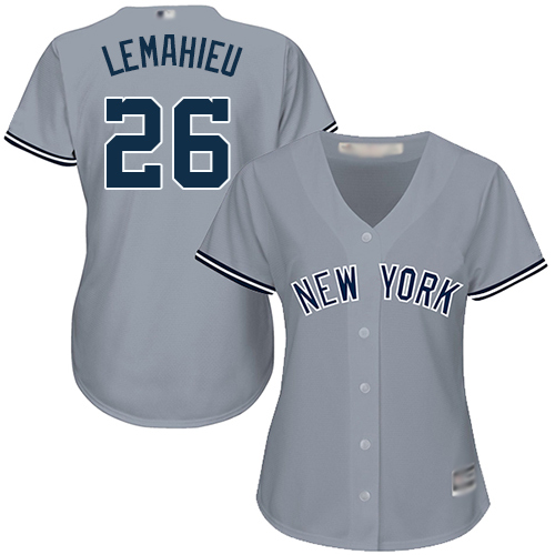 Yankees #26 DJ LeMahieu Grey Road Women's Stitched MLB Jersey