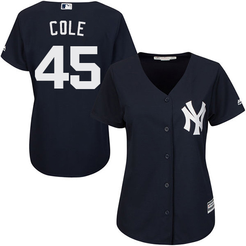 Yankees #45 Gerrit Cole Navy Blue Alternate Women's Stitched MLB Jersey