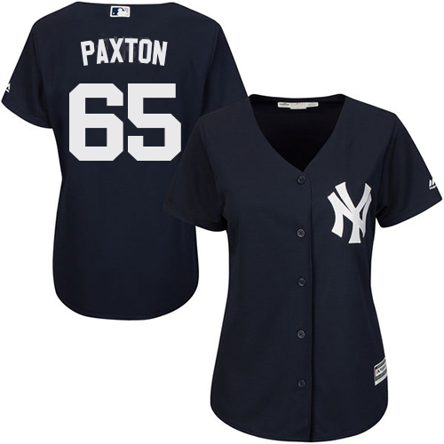 Yankees #65 James Paxton Navy Blue Alternate Women's Stitched MLB Jersey