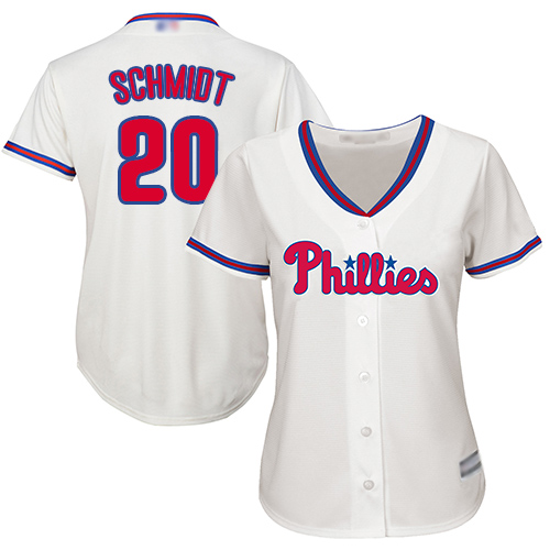 Phillies #20 Mike Schmidt Cream Alternate Women's Stitched MLB Jersey