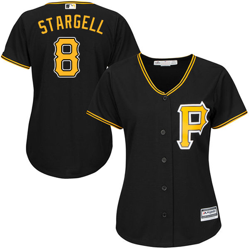 Pirates #8 Willie Stargell Black Alternate Women's Stitched MLB Jersey