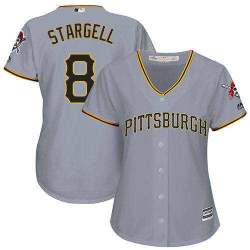 Pirates #8 Willie Stargell Grey Road Women's Stitched MLB Jersey