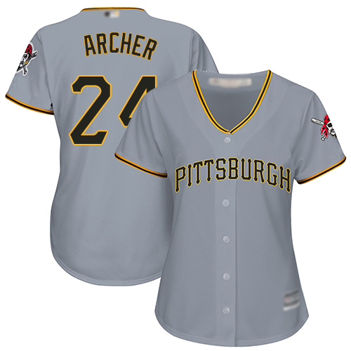 Pirates #24 Chris Archer Grey Road Women's Stitched MLB Jersey