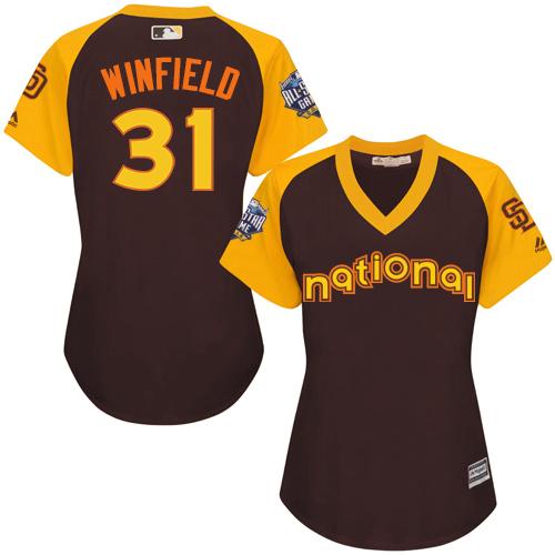 Padres #31 Dave Winfield Brown 2016 All-Star National League Women's Stitched MLB Jersey