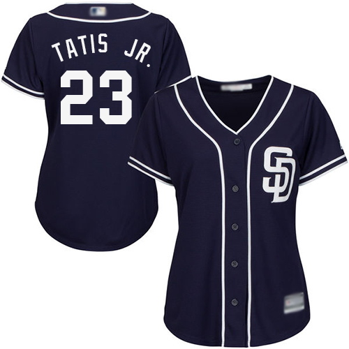 Padres #23 Fernando Tatis Jr. Navy Blue Alternate Women's Stitched MLB Jersey