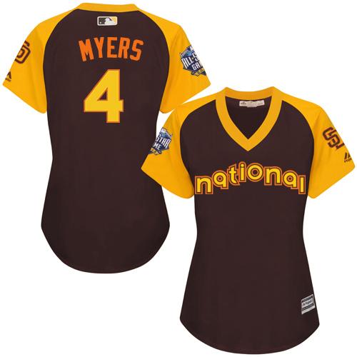 Padres #4 Wil Myers Brown 2016 All-Star National League Women's Stitched MLB Jersey