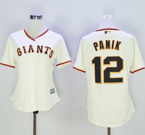 Giants #12 Joe Panik Cream Women's Home Stitched MLB Jersey