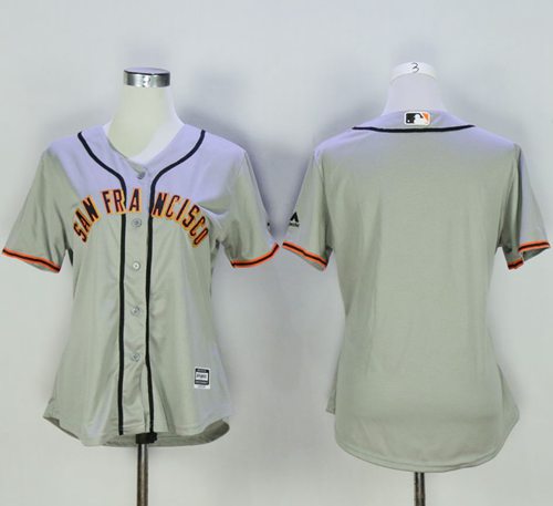 Giants Blank Grey Women's Road Stitched MLB Jersey