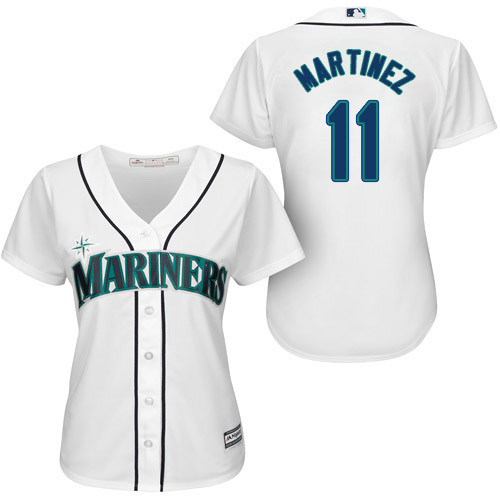 Mariners #11 Edgar Martinez White Home Women's Stitched MLB Jersey